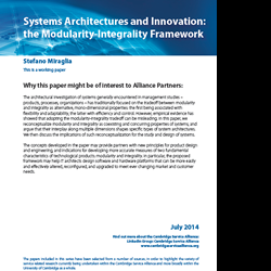 Systems Architectures and Innovation