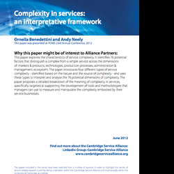 Complexity in Services: an interpretative framework