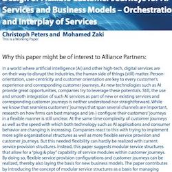 June paper on 'Modular Service Structures for the Successful Design of Flexible Customer Journeys for AI Services and Business Models – Orchestration and Interplay of Services'