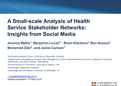 Webinar - Analysis of Health Service Stakeholder Networks: Insights from Social Media