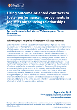 Outcome-oriented contracts in logistics outsourcing relationships
