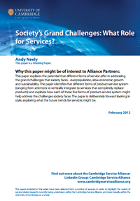 Society’s Grand Challenges: What Role for Services?