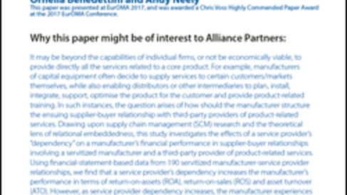 December Paper - Buyers Dependence and Financial Performance 