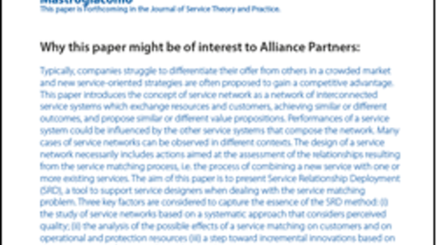 March Paper - A Service Network Perspective to Evaluate Service Matching in Early Design