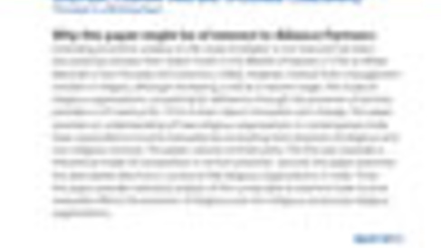 Divine Innovation: Religion and Service Provision by Religious Organizations in India