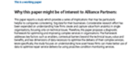 Optimising Asset Management within Complex Service Networks: The Role of Data 