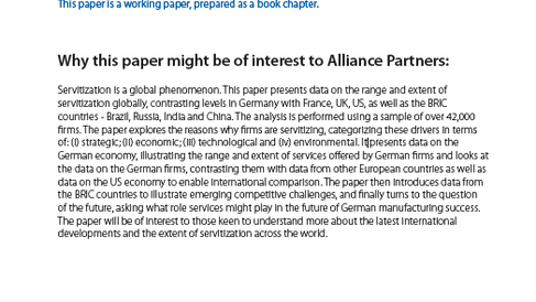 The Servitization of Germany: An International Comparison