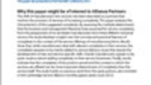 Factors Influencing Service Complexity