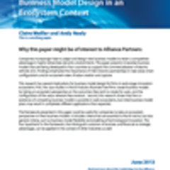 Business Model Design in an Ecosystem Context