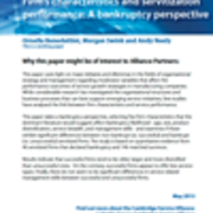 Firm’s characteristics and servitization performance: A bankruptcy perspective