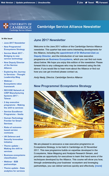 Latest Alliance Newsletter - June 2017