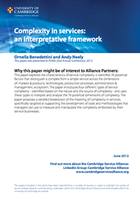 Complexity in Services: an interpretative framework