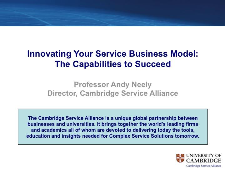 Webinar - Innovating Your Business Model: The Capability Assessment Tool