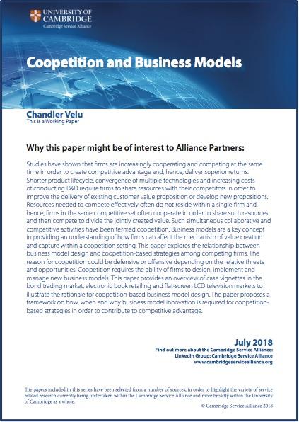 July Paper on 'Coopetition and Business Models' by Chander Velu