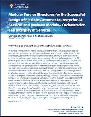 June paper on 'Modular Service Structures for the Successful Design of Flexible Customer Journeys for AI Services and Business Models – Orchestration and Interplay of Services'